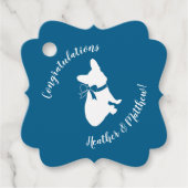 Partij voor het thema Bulldog - Baby shower Blue Bedankjes Labels (Voorkant)