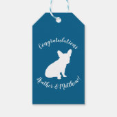 Partij voor het thema Bulldog - Baby shower Blue Cadeaulabel (Voorkant)