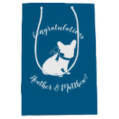 Partij voor het thema Bulldog - Baby shower Blue Medium Cadeauzakje (Voorkant)