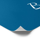 Partij voor het thema Bulldog - Baby shower Blue Poster (Hoek)