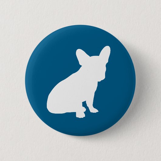 Partij voor het thema Bulldog - Baby shower Blue Ronde Button 5,7 Cm (Voorkant)