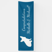 Partij voor het thema Bulldog - Baby shower Blue Spandoek (Verticaal)