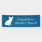 Partij voor het thema Bulldog - Baby shower Blue Spandoek (Horizontaal)