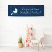 Partij voor het thema Bulldog - Baby shower Blue Spandoek (Insitu)