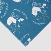 Partij voor het thema Bulldog - Baby shower Blue Tissuepapier (Detail)