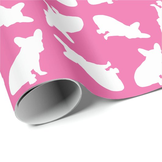 Partij voor het thema Bulldog - Baby shower roze Cadeaupapier (Rol Hoek)