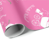 Partij voor het thema Bulldog - Baby shower roze Cadeaupapier (Rol Hoek)