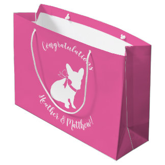 Partij voor het thema Bulldog - Baby shower roze Groot Cadeauzakje