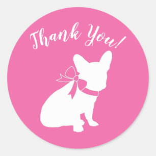 Partij voor het thema Bulldog - Baby shower roze Ronde Sticker