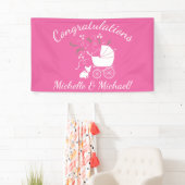 Partij voor het thema Bulldog - Baby shower roze Spandoek (Insitu)