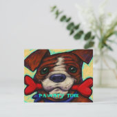 PARTIJ VOOR KUTE EN PLAYFUL DOG PAWRTY INVITE INVI KAART (Staand voorkant)