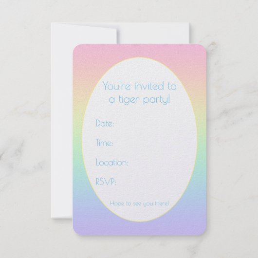 Partij voor Pastel Tiger Kaart (Achterkant)