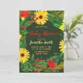 Partij voor Tropisch Baby shower voor Bright bloem Kaart (Staand voorkant)