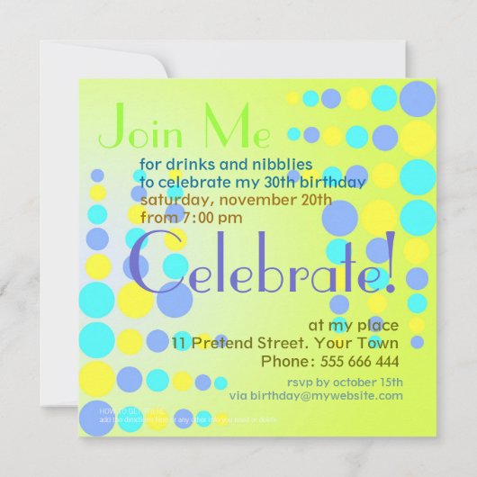 Partij voor verse bubbels / speciale uitnodiging (Achterkant)