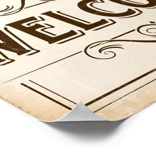 Partij WELCOME Sign Print (Hoek)