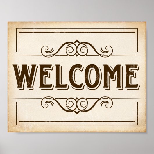  Partij WELCOME Sign Print (Voorkant)