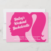 Partij Zeer roze Weekend Bachelorette Uitnodiging (Voorkant)