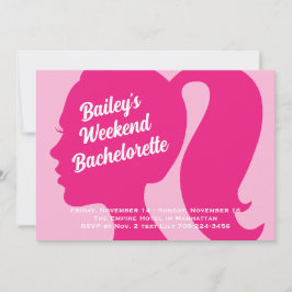 Partij Zeer roze Weekend Bachelorette Uitnodiging