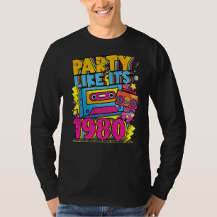 Partij zoals de jaren '80, '90, Retro,  wit Di T-shirt
