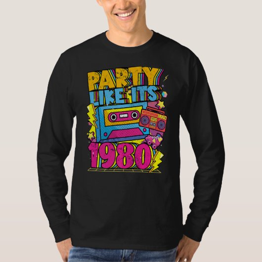 Partij zoals de jaren '80, '90, Retro, wit Di T-shirt (Voorkant)