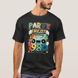 Partij zoals de jaren '80, '90, Retro, wit Di T-shirt