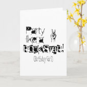 Partij zoals een rockstar verjaardagskaart kaart (Gele Bloem)