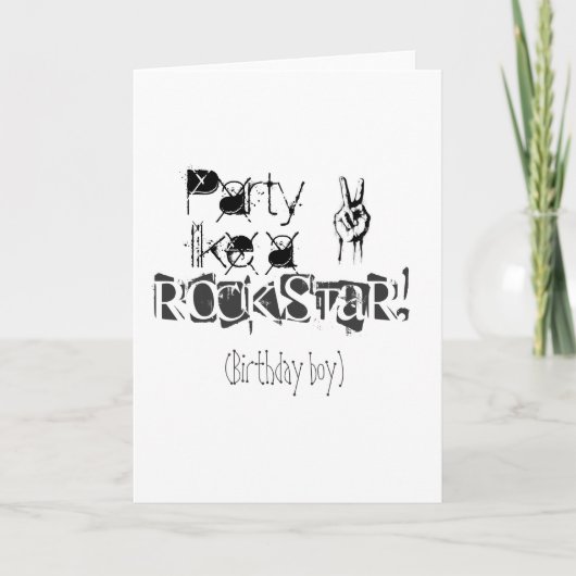 Partij zoals een rockstar verjaardagskaart kaart (Voorkant)