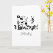 Partij zoals een rockstar verjaardagskaart kaart (Gele Bloem)