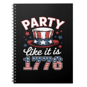Partij zoals het 1776 4e juli Amerika is Onafhanke Notitieboek