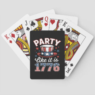 Partij zoals het 1776 4e juli Amerika is Onafhanke Pokerkaarten