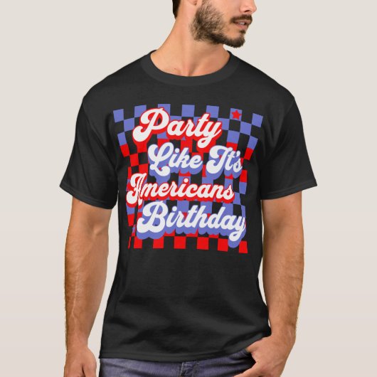 Partij zoals het Amerikaanse feest op 4 juli T-shirt (Voorkant)