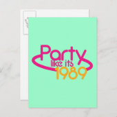 PARTIJ zoals in 1989 Uitnodiging Briefkaart (Voorkant / Achterkant)