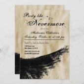 Partij zoals Nevermore Raven Wing Halloween Kaart (Voorkant / Achterkant)