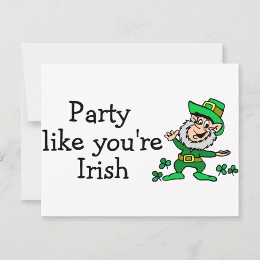 Partij zoals Youre Irish Kaart (Voorkant)