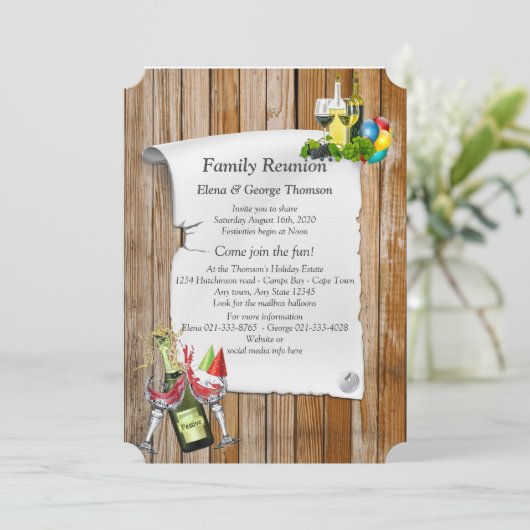 Partijaankondiging reünie kaart (Staand voorkant)