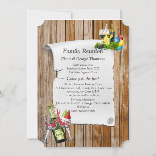 Partijaankondiging reünie kaart (Voorkant)