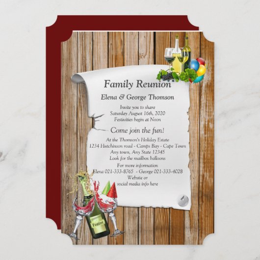 Partijaankondiging reünie kaart (Voorkant / Achterkant)