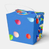 Partijballonnen die in een blauwe hemel drijven bedankdoosjes (Achterkant)