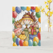 Partijballonnen - Wenskaart Kaart (Gele Bloem)