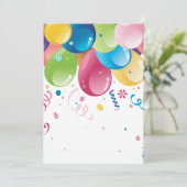 partijballoons-uitnodigingskaart kaart (Staand voorkant)