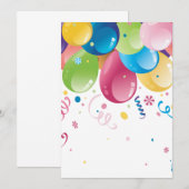 partijballoons-uitnodigingskaart kaart (Voorkant / Achterkant)
