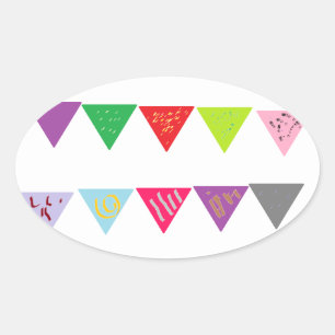 Partijbanner deco ovale sticker