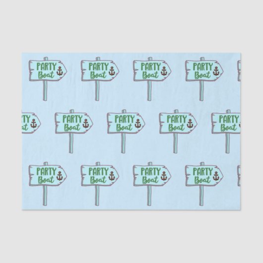 Partijboot met anker-neusthema tissuepapier (Voorkant)