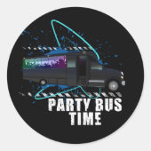 partijbus ronde sticker (Voorkant)