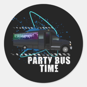 partijbus ronde sticker