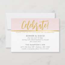 PARTIJCELEBRATIE KAART bleek roze goudpokken