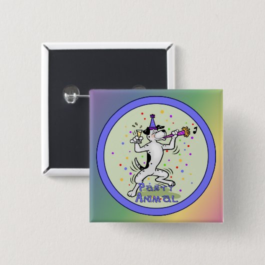 partijdier vierkante button 5,1 cm (Voorkant /achterkant)