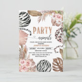 Partijdieren baby shower luipaard kaart (Staand voorkant)