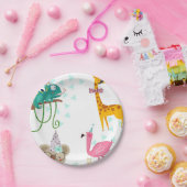 partijdieren, kinderen van Birthday, dierenpartij  Papieren Bordje (Feest)