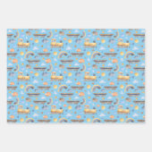 Partijdieren op Train Kind Oerwoud Happy Birthday Inpakpapier Vel (Voorkant 2)